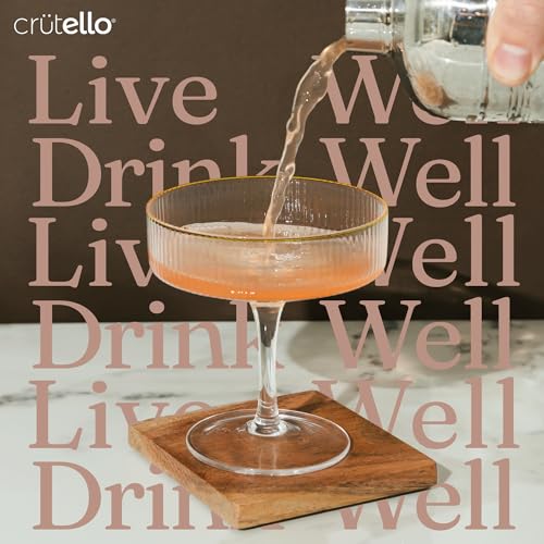 Champagne Coupe Glasses (Gold Fringe)