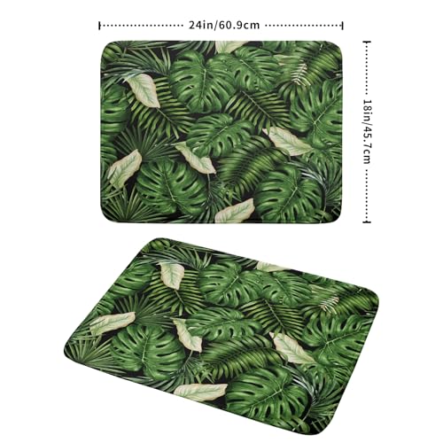 Tropical Palm Leaf Dish Drying Mat for Kitchen Countertop (24" x 18")