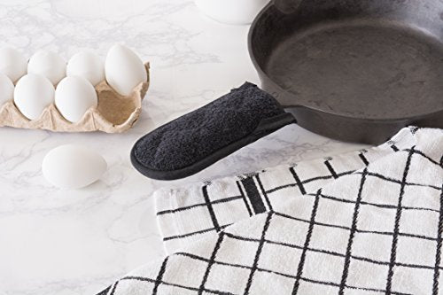 Basic Terry Collection Quilted 100% Cotton (Pan Handle (3 Piece) / Black)