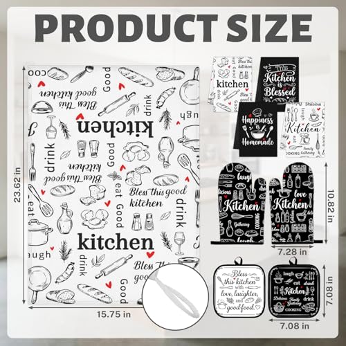 Black and White Kitchen Decor Set (Black White)
