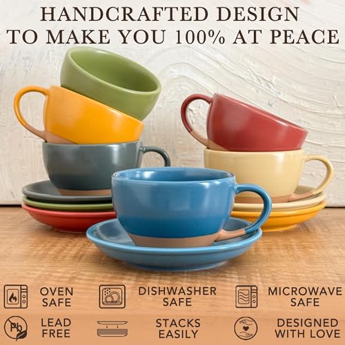 Ceramic Latte Art Mug With Saucer (Azure Blue)