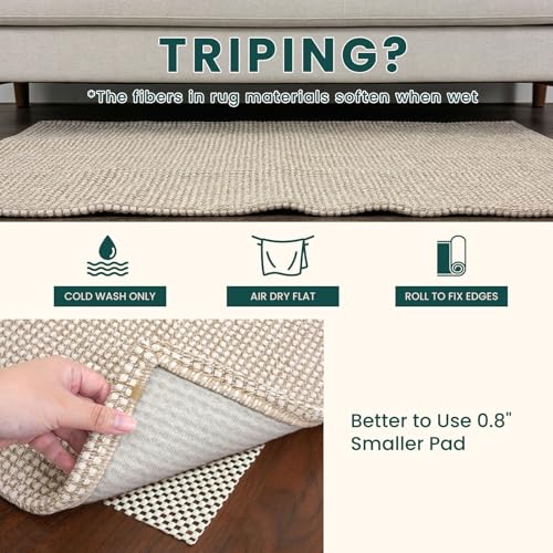 Runners for Hallways 3x10 ft Washable Kitchen Runner Non Slip Rubber Backed Hallway Rugs Cotton Entryway Runner Rug for Indoor Hall (Oatmeal Beige / 3' x 10' (Runner))