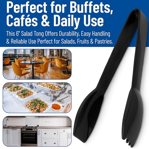 Carly Salad Tong (6" Salad Tong / 12 Pack / Black)