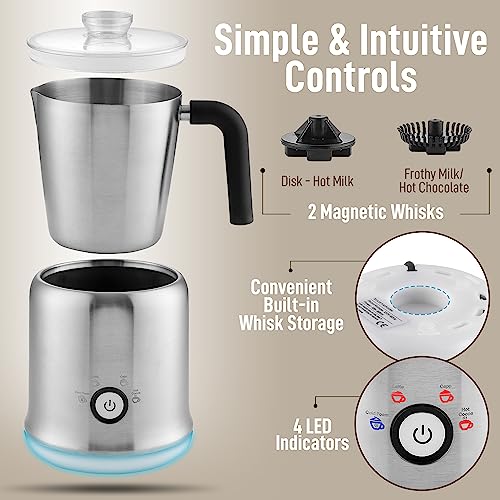 Zulay Electric Hot Chocolate Maker Machine (Cloud Silver / Frother Steamer)