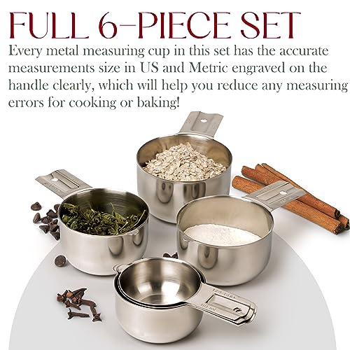Stainless Steel Measuring Cups Set of 6 (Stainless Steel)