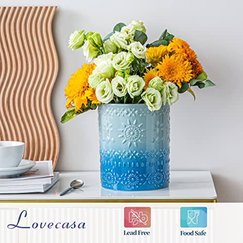 7.2" Extra Large Ceramic Utensil Holder (Blue / 7.2" (Single))