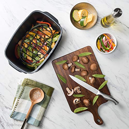 Black Oval Roasting Rack with Integrated Feet (12x8.5")