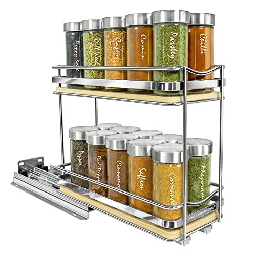 lite™ Pull Out Spice Organization for Cabinets (Wood / 4-1/4" - 2 Tier)