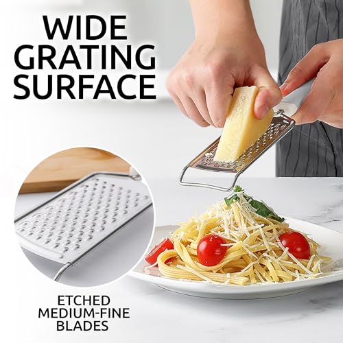 Professional Cheese Grater Stainless Steel (1 Pack / White)