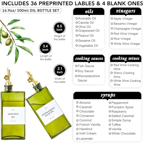 Olive Oil Dispenser Bottle for Kitchen (Golden, 4 Pack)