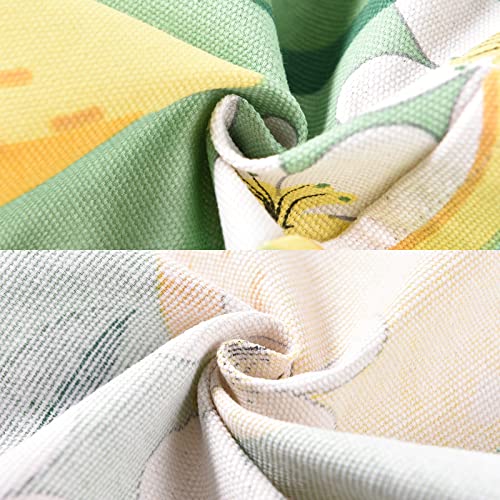 2 Pack Floral Apron for Women with Pockets (Yellow/Lemon)