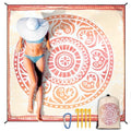 Waterproof Sandproof Beach Blanket Mat for 1 (79" X 83"（1~3 person） / Mandala - Orange Yellow)
