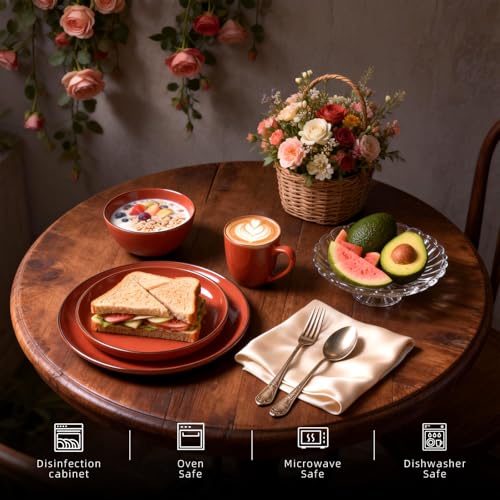 HomeVSS 20 Piece Dinnerware Set (Service for 4 - 20pc Set / Orange)