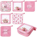 12 Pcs Pot Holders with Pocket (Pink / Pink Rose)