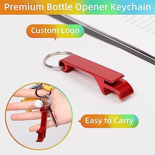 200 Pack Colorful Metal Bottle Opener Keychains (Colorful)