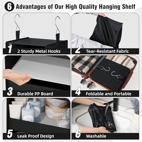 4 Shelf Hanging Organizer (4-shelf Black / 1-Pack)