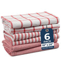 Kitchen Dish Towels 100% Cotton Soft & Absorbent 6 Pack (18"x28" - 6 Pack / 06: Red)