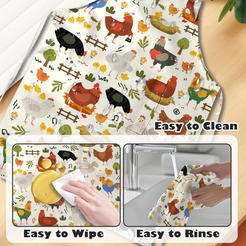 Chicken Cooking Kitchen Apron Set (Animals-chicken)