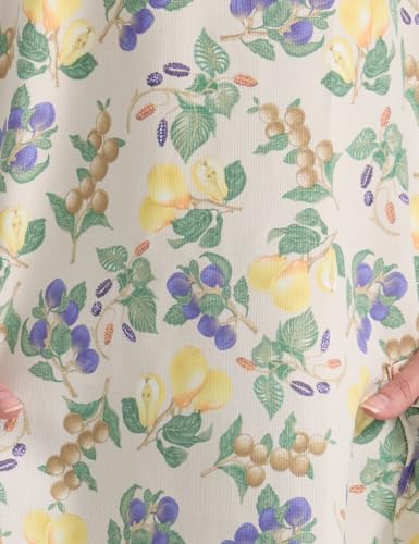 Cozy Adjustable Cross Back Aprons for Women with Pockets Cotton Linen Cooking Kitchen Baking Fruits Garden (Fruits Garden)