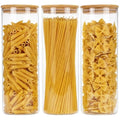 3pcs Pasta Containers Storage Glass Food Storage Containers (round-2qt*3pcs)