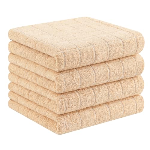 100% Cotton Terry Kitchen Towels (Apricot / 13 X 28 - 4 Pack)