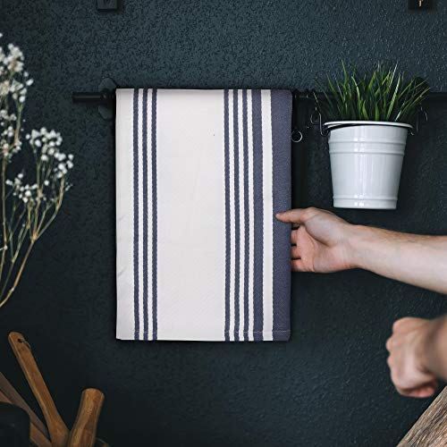 Kitchen Towels Cotton Dish Towels 20”x30” (20" x 30" (Set of 3) / 001 Indigo Blue/White)