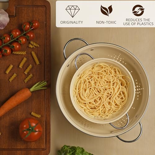 Metal Colander 2 Pack (Almond Cream)