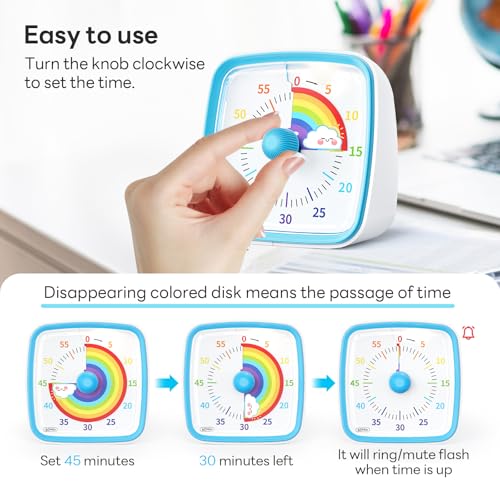 Visual Timer with Night Light (Blue-rainbow)