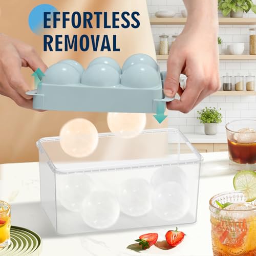 Large Ice Ball Maker Mold (Blue / 1.9In*6 Balls)
