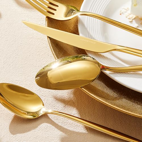 18 10 Silverware Set for 8 (Gold / 40-Piece)