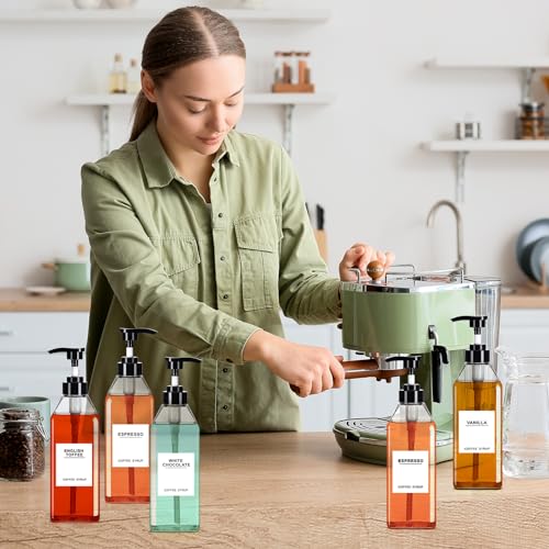 6 Pcs Syrup Dispenser Bottles (25.4 oz / Prismatic)