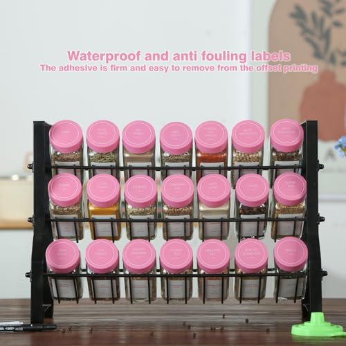Pink Spice Jars with Label (Pink / 48)