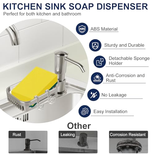 Soap Dispenser for Kitchen Sink (Brushed Nickel)