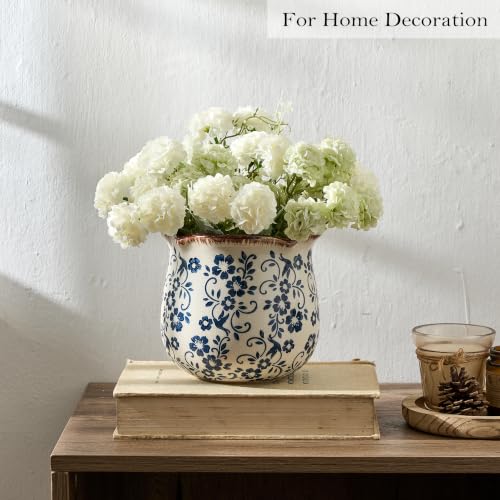 5.75" H Blue Wide Cooking Utensil Holder for Kitchen Counter (Blue Chinoiserie Floral)