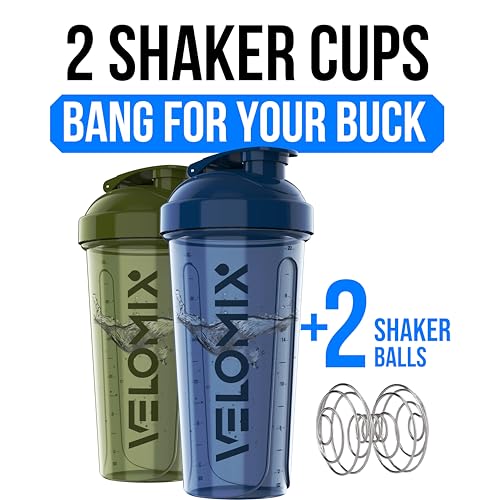 2 Pack 28oz Protein Shaker Bottle for Protein Mixes (A2) Blue / Green)