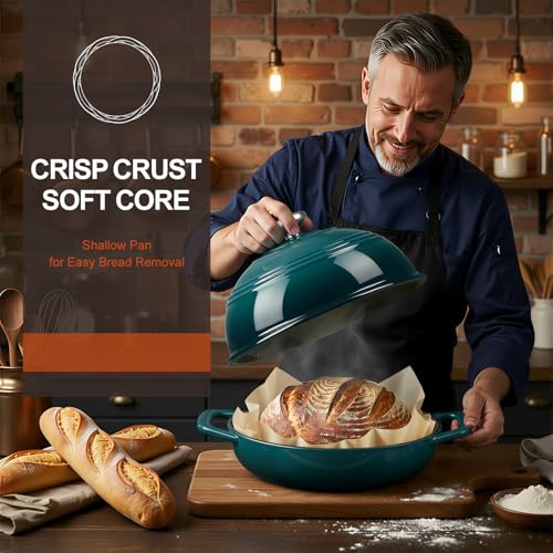 Enameled Cast Iron Dutch Oven (Bottle Green / 6 Quart)