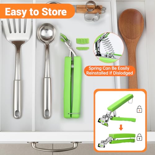2 Pack Hot Plate Gripper Clips Holder Tongs for Moving Hot Plate Bowls Pizza Pan Air Fryer Microwave Oven with Food Out