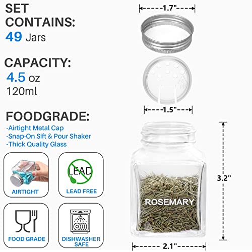 Spice Jars with 372 Labels