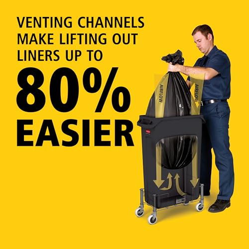 Slim Jim Plastic Rectangular Trash (23 Gal / Black)