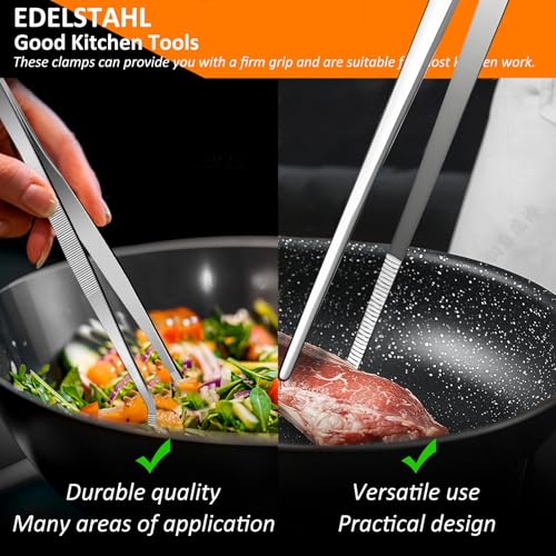 12" Stainless Steel Tongs (Straight clamp+curved clamp)