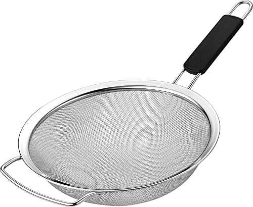 9" Large Extra Fine Mesh Strainer with Thermo Plastic Rubber Handle
