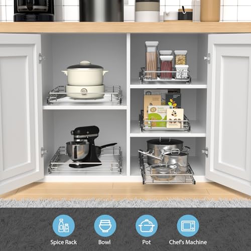 Pull Out Cabinet Organizer (17.8"W x 21"D)