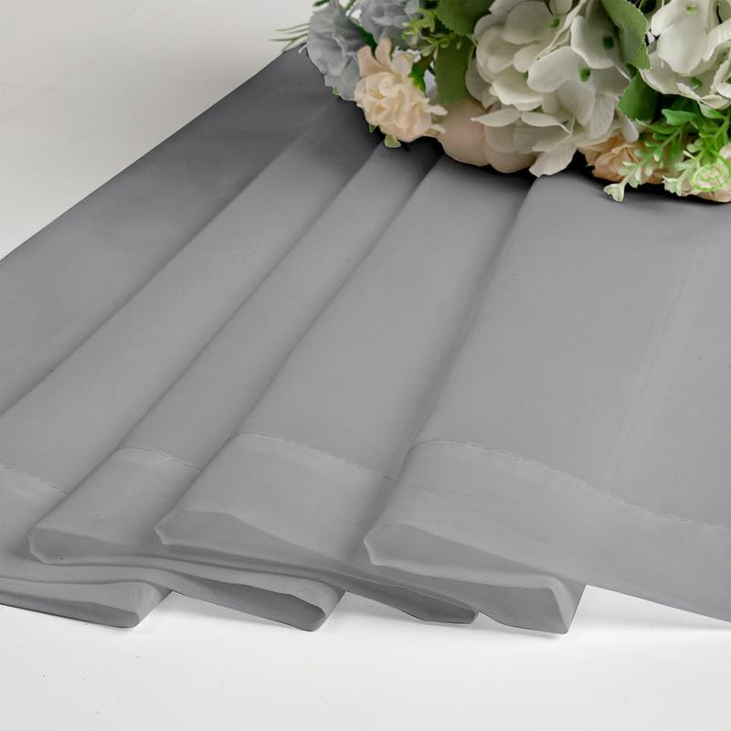 Charcoal Grey Sheer Curtains 78 Inches Long 2 Panels (Charcoal Grey / 42"W x 78"L (Pack of 2))