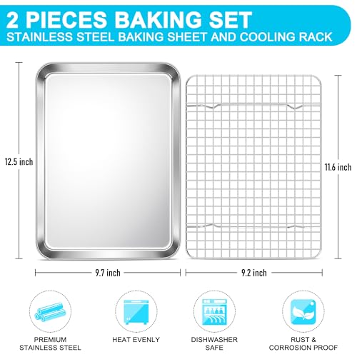 Baking Sheet with Wire Rack Set (12.5"x9.5")