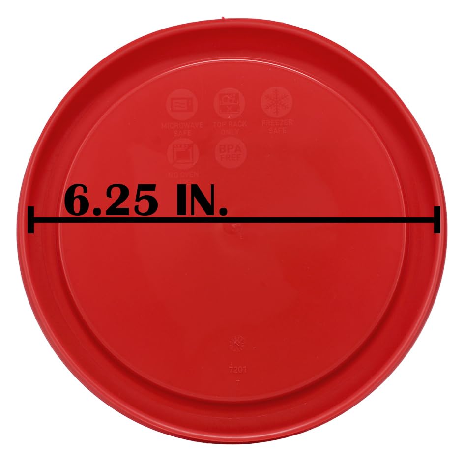 7201-PC (4-Cup) Poppy Red Food Storage Lids (3-Pack) - Made in USA (Poppy Red)