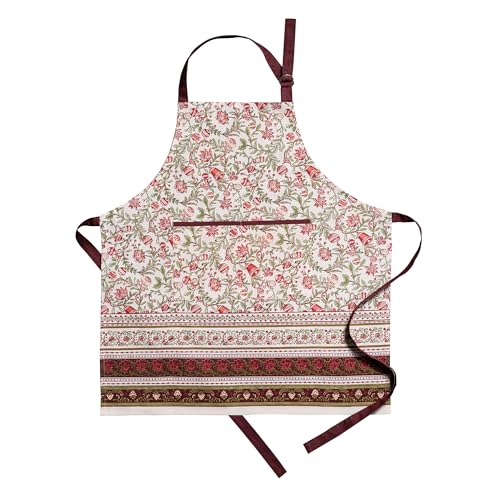 Aprons for women with Pocket 100% Cotton Pack of 1 (181 - Reveillon Au Jardin)