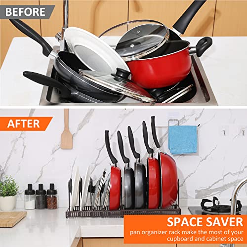 Pot and Pan Lid Organizer Rack for Under Cabinet (BRONZE)