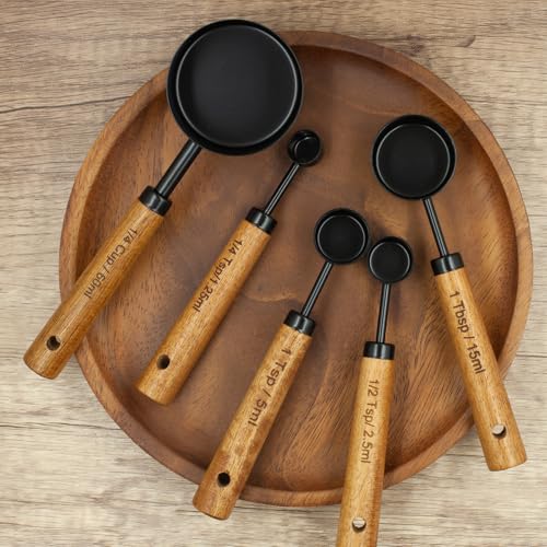 Measuring Cups and Spoons Set of 8 (Black)