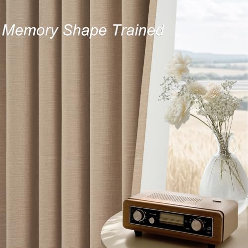 102 Inch Long Blackout Curtains for 2 Panels (Tan / 52"W x 102"L (Pack of 2))