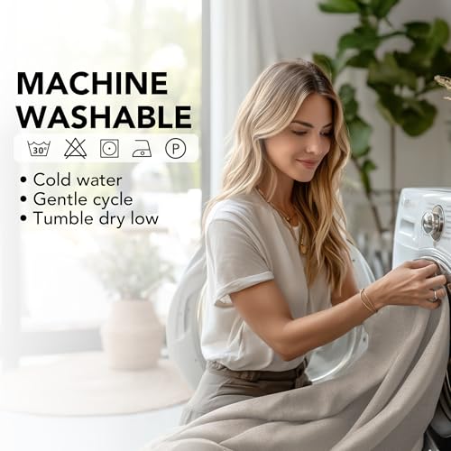 100% Blackout Linen Curtains 96 Inch Long for Living Room Bedroom (Sand/Linen Total Blackout / 52"W x 96"L (Pack of 2))